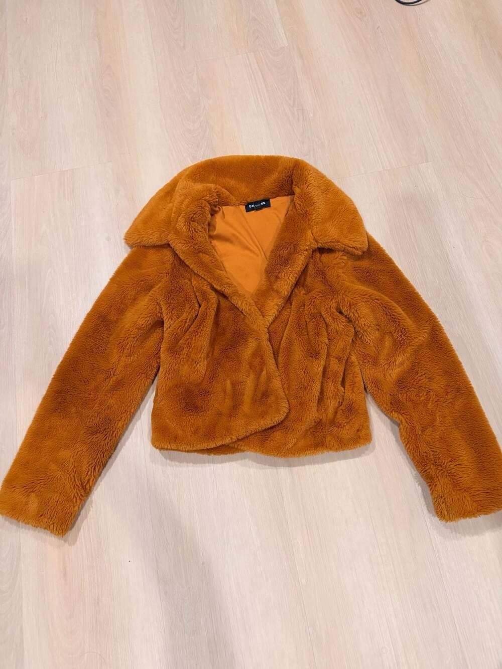 Express Faux Fur Jacket Size S Orange
